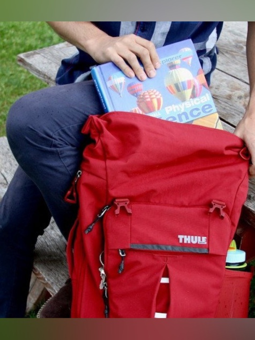 Thule Paramount 24L Daypack in Red Feather, a durable, roll-top backpack - Picture 9 of 11